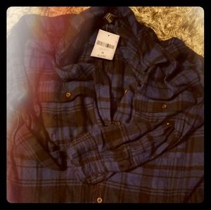 Blue and black stripe shirt